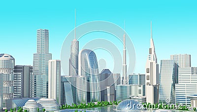 Sci fi futuristic city Stock Photo