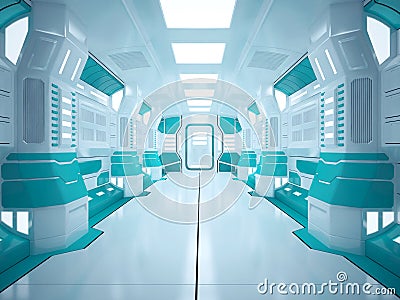 Sci fi futuristic corridor Stock Photo