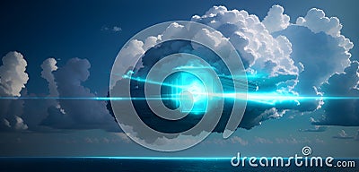 Sci fi futuristic hi tech computing background Generative AI Stock Photo