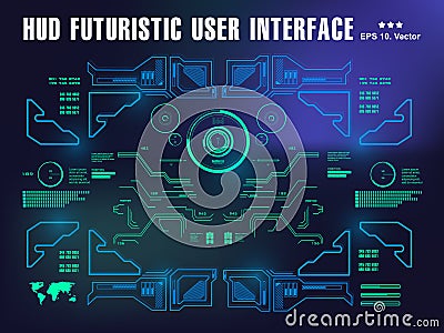 Sci-fi futuristic hud dashboard display virtual reality technology screen Stock Photo