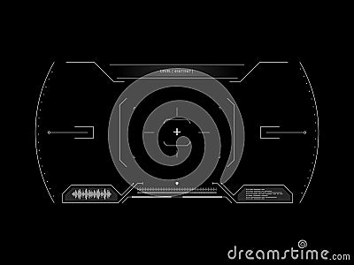 Sci fi futuristic interface viewfinder. HUD user interface. Concept user interface high tech screen spaceship. Vector Illustration