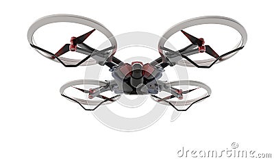 Sci-fi hi tech drone quadcopter with remote control Stock Photo