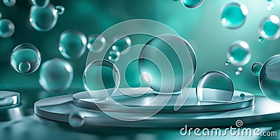 Sci-fi inspired 3D bubble composition on display Stock Photo