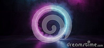 Sci Fi Modern Futuristic Smoke Neon Circle Shaped Tube Gradient Stock Photo