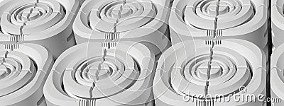 Sci-fi objects Mechanical matching that supports future romance Gray abstract, elegant and modern 3D rendering image Stock Photo