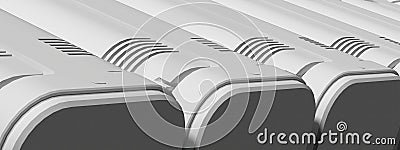Sci-fi objects Mechanical tools that support future education Abstract, elegant and modern 3D rendering image in gray Stock Photo