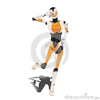 Sci fi robot girl Stock Photo