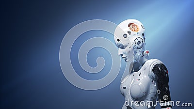 sci-fi woman digital world Stock Photo
