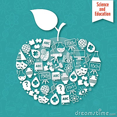 Science areas apple Vector Illustration