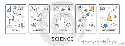 Science areas set. Vector Illustration