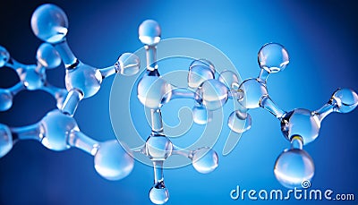 Science background with molecul? and atom model. Abstract molecular structure Stock Photo