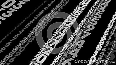 Algorithmic numerical code sequence on black background for data science and big data statistics and computational informational Stock Photo