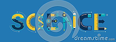 Science banner, typography and background Vector Illustration