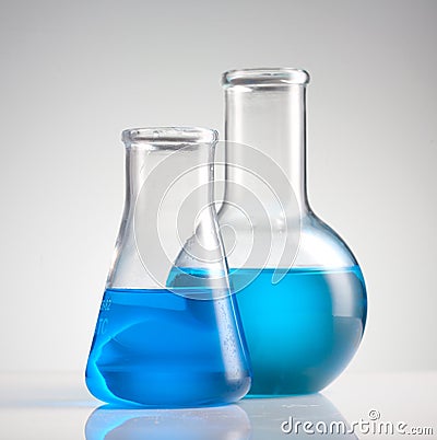 Science beakers Stock Photo