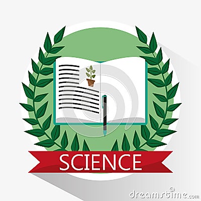 Science biology book learn school Vector Illustration