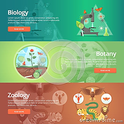 Science of biology. Natural science. Vegetable life. Botany knowledge. Animal planet. Zoology. Zoo. World of wildlife. Vector Illustration