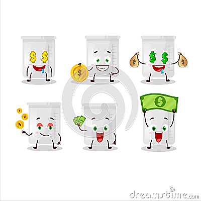 Science bottle cartoon character with cute emoticon bring money Vector Illustration