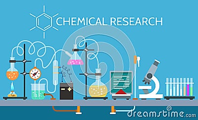 Science chemical laboratory Vector Illustration