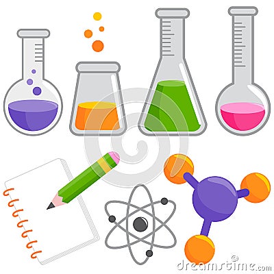 Science and chemistry set. Vector illustration Vector Illustration