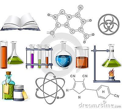 Science and Chemistry Icons Vector Illustration