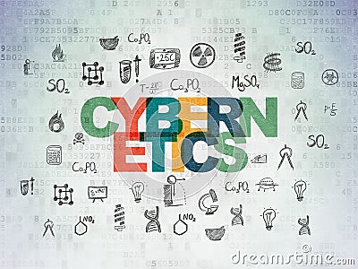 Science concept: Cybernetics on Digital Data Paper Stock Photo