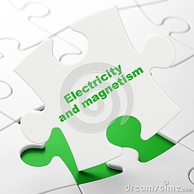 Science concept: Electricity And Magnetism on puzzle background Stock Photo