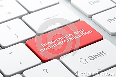 Science concept: Innovation And Commercialization on computer keyboard background Stock Photo