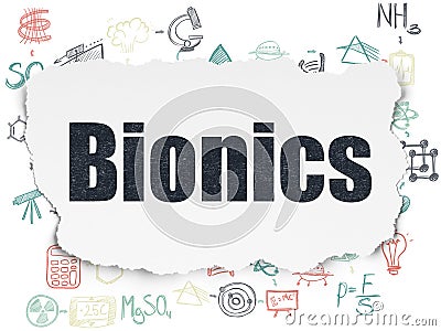 Science concept: Bionics on Torn Paper background Stock Photo