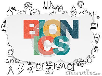 Science concept: Bionics on Torn Paper background Stock Photo