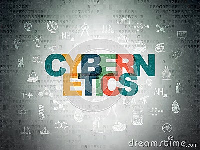 Science concept: Cybernetics on Digital Data Paper background Stock Photo