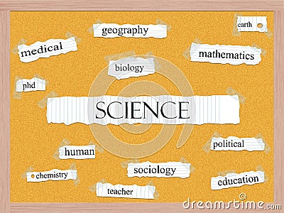 Science Corkboard Word Concept Stock Photo