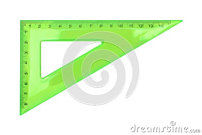 Science and education - Green set square triangle isolated Stock Photo