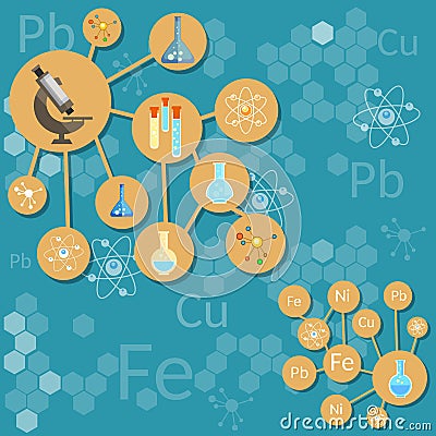Science and education scientific research laboratory chemical Vector Illustration