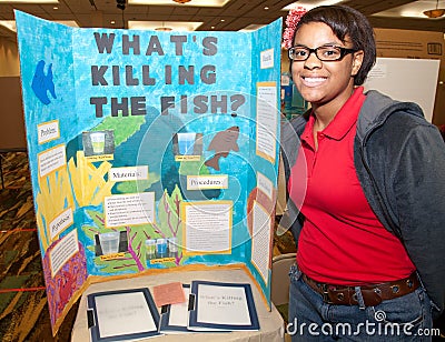 Science Fair Poster and Student Editorial Stock Photo