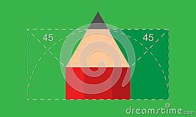 Science geometry or math symbol. Pencil and corners. Vector EPS 10 Vector Illustration