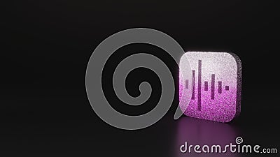 science glitter icon of voice memos app icon 3D rendering Stock Photo