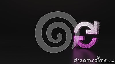 science glitter symbol of sync icon 3D rendering Stock Photo