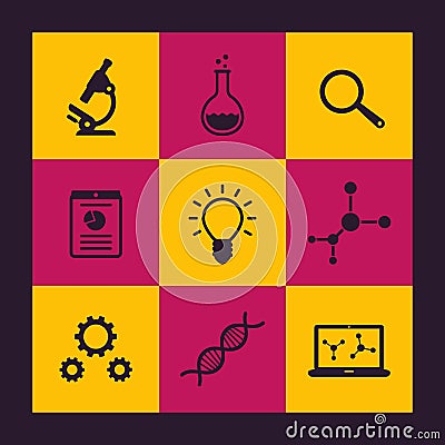 Science icons set Vector Illustration