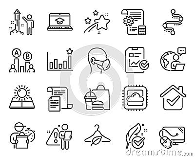 Science icons set. Included icon as Settings blueprint, Website education, Hypoallergenic tested signs. Vector Vector Illustration