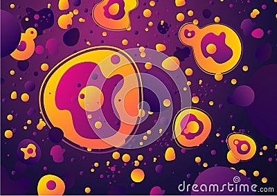 Abstract biology background. Cells and molecules. Science illustration with particles Vector Illustration