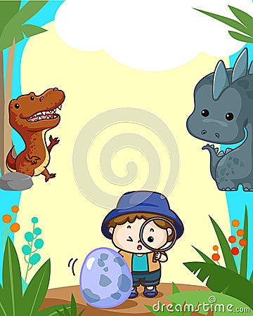 Science kids camping poster vector Vector Illustration