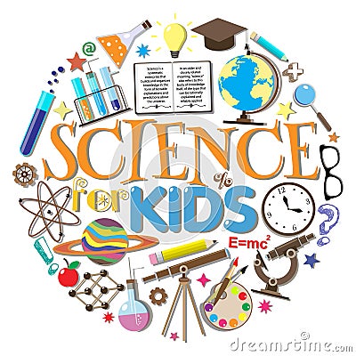Science for kids. School symbols and design Vector Illustration