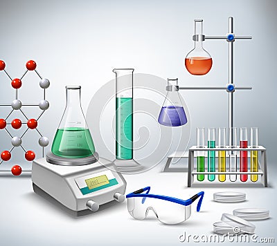 Science Lab Background Vector Illustration