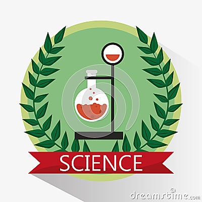 Science laboratory beaker stamp Vector Illustration