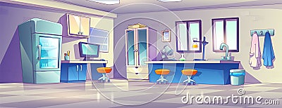 Science laboratory interior with chemical tools Vector Illustration