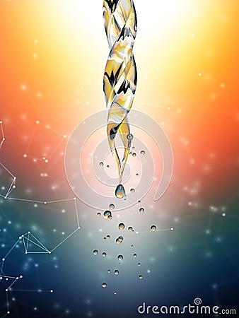 Science laboratory pipette with a drop of chemical Stock Photo