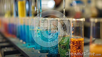 Science laboratory test tubes corrected Stock Photo