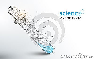 Science laboratory test tubes form lines and particle style design Vector Illustration