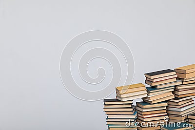 science learning library stack of books on white background Stock Photo