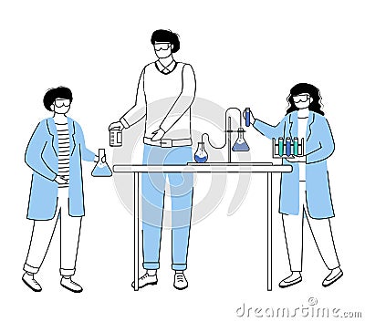 Science lesson flat contour vector illustration Vector Illustration